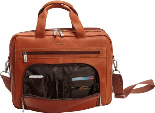 Miniatura 15 de Kenneth Cole REACTION "Out of the Bag" Manhattan - Bolso bandolera de cuero colombiano para laptop de 15.6" para viajes y negocios