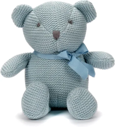 Miniatura 14 de FLUFFYFUN Juguetes orgánicos para bebés, conejito gris, conejo de peluche, 7.1 pulgadas