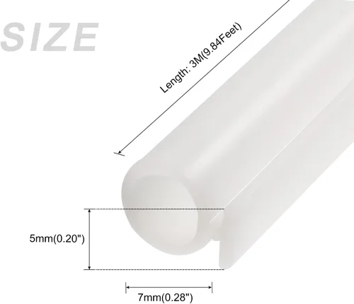Miniatura 2 de METALLIXITY Burlete de ventana tipo bombilla (0.276 in x 9.8 ft), 1 unidad, tira de sellado de silicona para montaje en ranura en T se adapta a