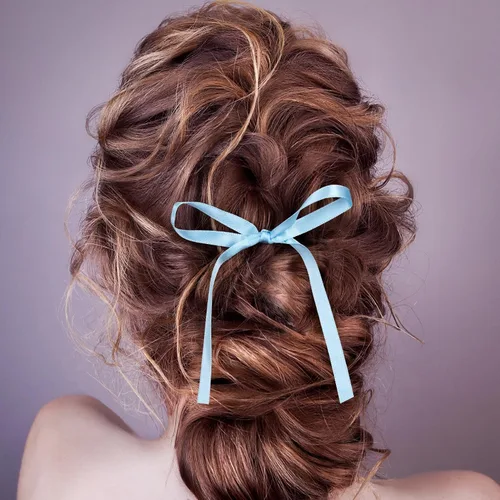 Miniatura 5 de HINZIC 18 pinzas para el cabello con lazo azul de 4.3 pulgadas, cintas largas para Halloween, rave, Navidad, boda, graduación, pasadores de pelo