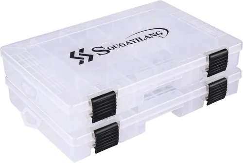 Miniatura 13 de Sougayilang Cajas de aparejos de pesca - 3600 3700 caja organizadora de almacenamiento de plástico con divisores extraíbles - Almacenamiento