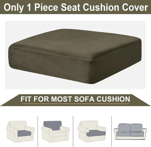Miniatura 6 de NAISI Fundas de cojín para sofá, 1 pieza, de terciopelo, elásticas, para asiento o respaldo, fundas individuales suaves para sofá seccional