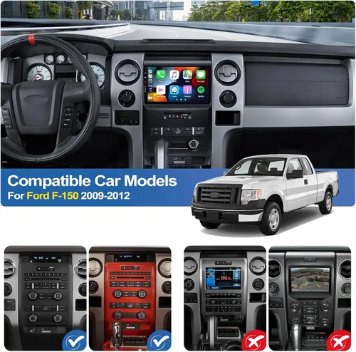 Miniatura 2 de Radio estéreo para coche 2G+64G para Ford F150 2009 2010 2011 2012, 9 "pantalla táctil Radio Android 13 unidad principal con Carplay Android Auto