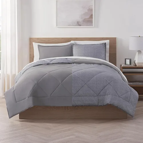 Miniatura 10 de Serta Juego de edredón reversible de 2 piezas con fundas de almohada para todas las estaciones, tamaño individual/individual XL, microchip