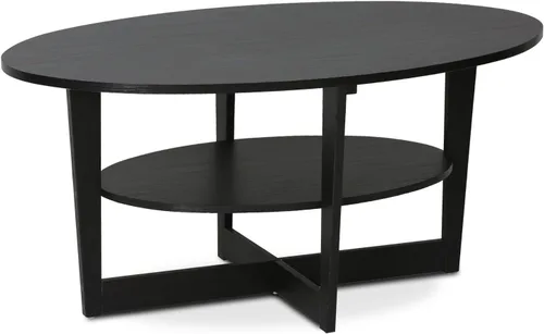 Miniatura 8 de Furinno - Mesa de café, 1 paquete, color nogal Columbia/negro Columbia Nogal/Negro