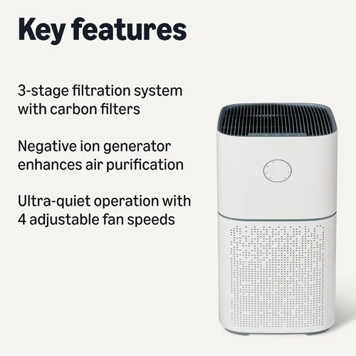 Miniatura 2 de Amazon Basics Purificador de aire para el hogar con habitaciones grandes, cubre hasta 2600 pies cuadrados, color blanco
