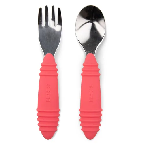 Miniatura 39 de Bumkins Juego de utensilios para bebés, Chewtensils cucharas de silicona para mojar, autoalimentación, destete dirigido por el bebé, aprendizaje