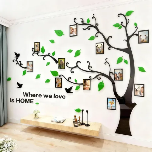 Miniatura 9 de Calcomanías de pared de árbol 3D - DIY, calcomanías de marcos de fotos y árbol de pared, marcos para fotos familiares, murales con calcomanías