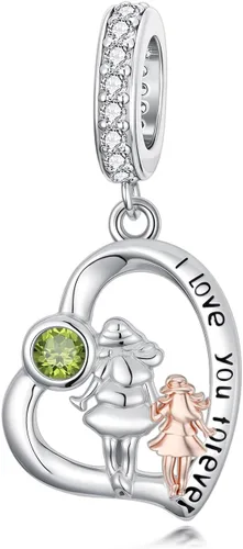 Miniatura 213 de PROESS Dije para padre, madre e hija, pulsera de plata de ley para pulseras, regalos de cumpleaños, día de San Valentín, para hija, madre, amante
