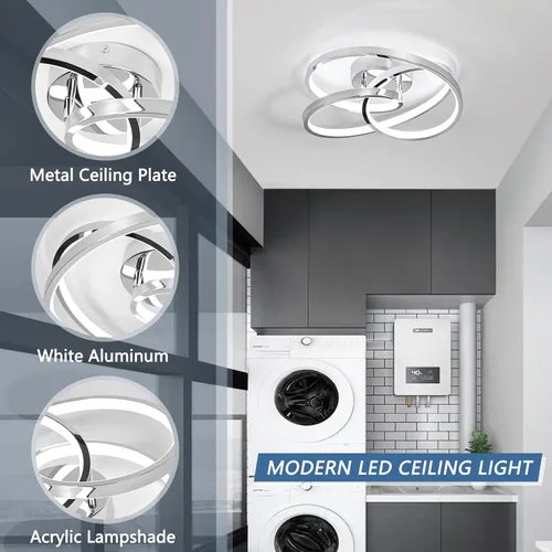 Miniatura 6 de Lámparas de Techo LED, 36W Lámpara de Techo LED Moderna de Montaje al Ras, Blanco Frío 6000K Luces de Techo Cercanas al Techo para Pasillo