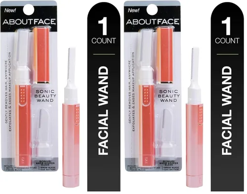 Miniatura 9 de About Face Sonic Beauty Wand - Removedor de vello facial eléctrico y moldeador de cejas, ideal para afeitar, exfoliar y dar forma a las cejas