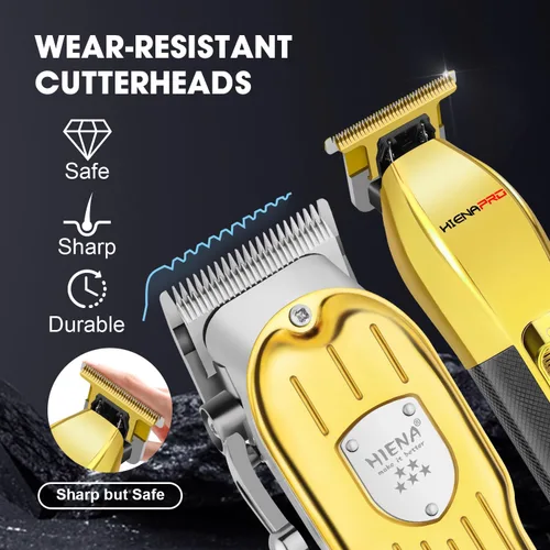 Miniatura 2 de HIENA PRO Juego de cortapelos para hombres, kit de peluquería profesional para corte de cabello, juego de cortadoras y recortadoras recargables