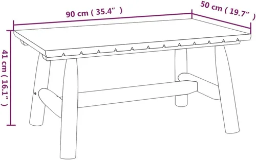 Miniatura 2 de Natural Wood Solid Spruce Oiled Finish Rectangular Coffee Table, 35.4x19.7 inch Durable Patio Furniture for Indoor Outdoor Balcony Porch Garden Use