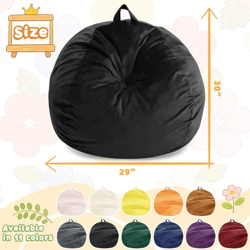 Miniatura 2 de Puf para niños – Silla redonda de espuma viscoelástica de 2.5 pies – Sofá puff para niños y adolescentes con funda de microfibra suave – Sofá
