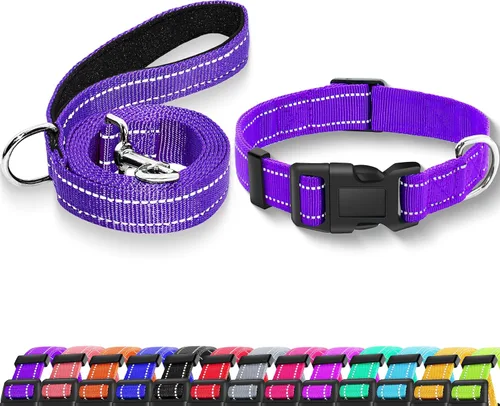 collar reflectante para perros con hebilla de cierre de seguridad, collares de nailon ajustables, suaves y transpirables para perros pequeños,