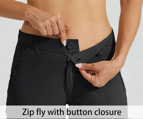 Miniatura 4 de Willit Pantalones cortos largos de senderismo para mujer de 10 pulgadas, de secado rápido, atléticos, de verano, con bolsillos