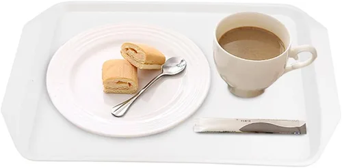 Miniatura 4 de Idotry - Bandejas de plástico para servir comida rápida, paquete de 4 bandejas rectangulares de plástico