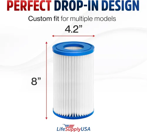 Miniatura 7 de LifeSypplyUSA - Cartucho de filtro de filtro de piscina tipo A/C compatible con 59900E para piscinas sobre el suelo, filtro de spa (paquete de 2)