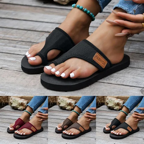 Miniatura 4 de Sandalias ortopédicas para mujer con soporte de arco, sandalias planas de verano para playa, sandalias cómodas para fascitis plantar