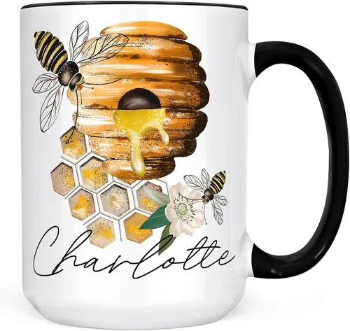 Miniatura 5 de Personalized Beehive and Bees Ceramic Coffee Mug, 11 or 15 oz
