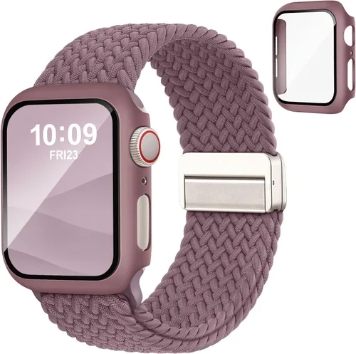Miniatura 7 de Acextro Correa trenzada magnética y estuche compatible con Apple Watch Bands para mujeres y hombres 40mm 44mm 41mm 45mm 42mm 46mm, cubierta
