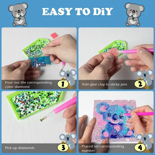 Miniatura 4 de QEUOYSS Kits de arte de diamantes 5D para niños principiantes, kits fáciles de artes y manualidades para niños de 8 a 12 años, juego de manualidades