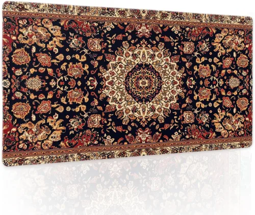 Miniatura 17 de Alfombrilla de mouse negra estética vintage para juegos botánicos, extendida, bonita planta verde bosque, naturaleza, floral, grande