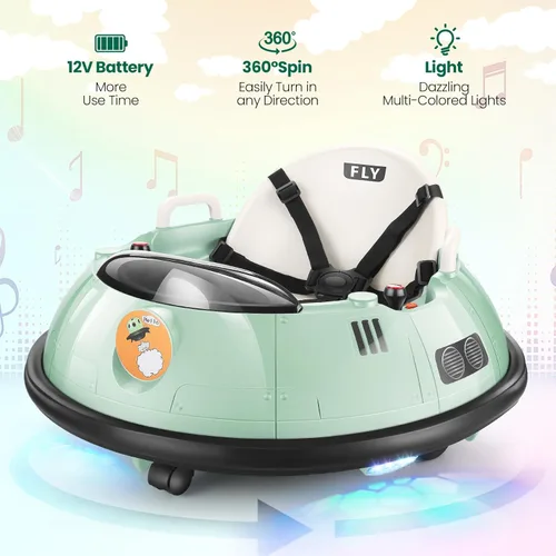 Miniatura 2 de Hikole Coche parachoques para niños pequeños de 1 a 3 años con control remoto, auto parachoques de 12 V, giro de 360 grados, cinturón de seguridad