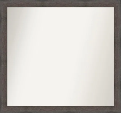 Miniatura 252 de Amanti Art Espejo de pared personalizado no biselado (24 x 27 pulgadas), marco estrecho de nogal chipre - varios tamaños personalizados - Espejo