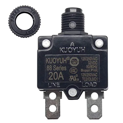 Miniatura 9 de KUOYUH Serie 88 125/250VAC 32VDC 50/60Hz Disyuntor de Sobrecarga Térmica 3-30A (5A)