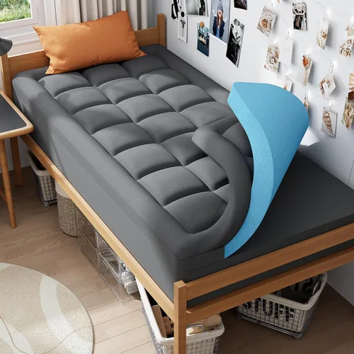Miniatura 13 de ELEMUSE - Cubrecolchón de espuma viscoelástica de doble capa de 3 pulgadas para dormitorio universitario, artículos esenciales para la habitación
