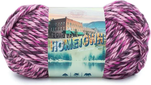 Miniatura 90 de Lion Brand Yarn Hometown - Ovillo de lana súper voluminoso para tejer, ganchillo y manualidades, 1 unidad, Phoenix Azalea
