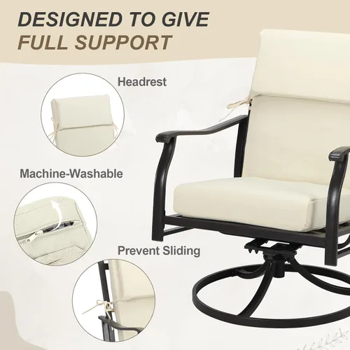Miniatura 7 de BPS Cojín para silla mecedora de 20 x 20 pulgadas, resistente a la decoloración y al agua, cojines para sillas de patio con funda extraíble