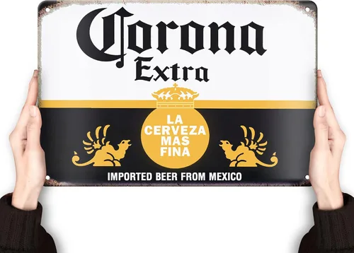 Letreros de cerveza Corona | Decoración de cueva de hombre | Letreros de metal vintage de lata | Decoración retro para el hogar | Póster de pared