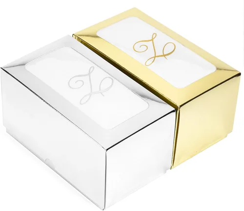 Miniatura 5 de AMERICAN HOMESTEAD - Toallas de mano desechables – Servilletas de invitados con monograma de lámina plateada – Toallas de papel de baño similares al