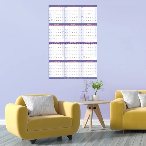 Miniatura 7 de Calendario anual de pared 2025 – Calendario anual grande 2025, enero 2025 – diciembre 2025, 25.2 x 38.2 pulgadas (abierto), calendario 2025