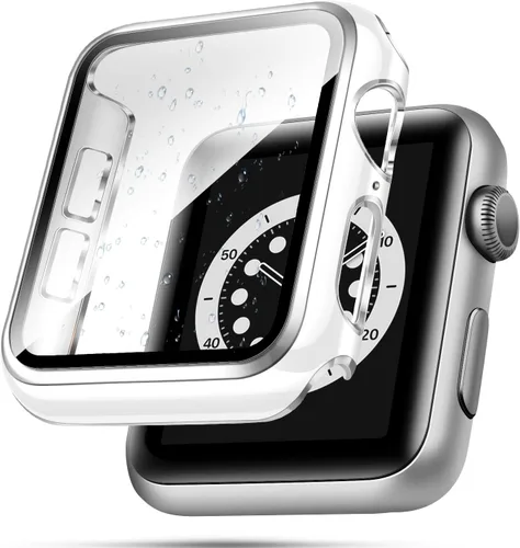 Miniatura 14 de top4cus Carcasa de 38mm compatible con Apple Watch, con protector de pantalla de vidrio templado incorporado, cubierta de PC para iWatch Series
