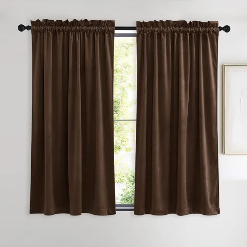 Miniatura 63 de NICETOWN Cortinas opacas de terciopelo extralargas negras de 120 pulgadas de largo para telón de fondo, cortinas de terciopelo con aislamiento Serie