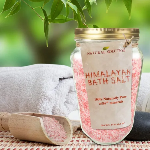 Miniatura 7 de Natural Solution Bolsa de sal de baño del Himalaya, suaviza e hidrata tu piel, baño para terapia, 1 libra