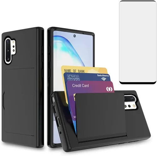 Miniatura 8 de Asuwish Funda para teléfono Samsung Galaxy Note 10 Plus Glaxay Note10+ 5G con protector de pantalla y soporte para tarjeta de crédito híbrido Gaxaly