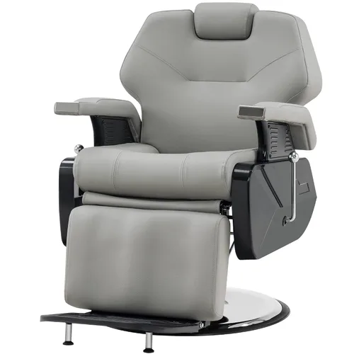 Miniatura 10 de BarberPub Silla de peluquería reclinable hidráulica resistente clásica moderna y resistente, multiusos para salón de belleza, spa, barbería,