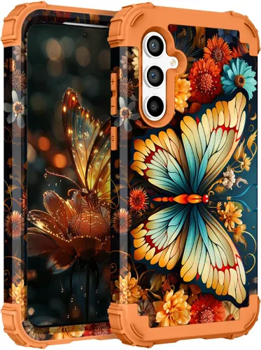 Miniatura 26 de Hocase Funda para Galaxy A13 5G, resistente a prueba de golpes, protección con parachoques de goma de silicona suave + plástico duro, funda