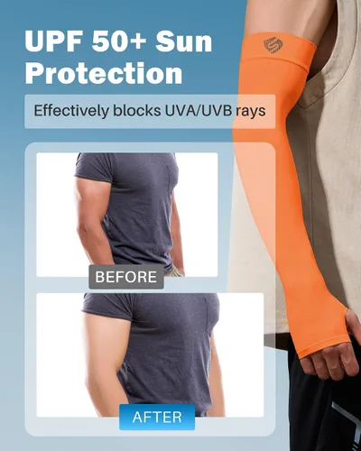 Miniatura 42 de Mangas para brazo, para hombres o mujeres. Para calentar o refrescar. Guantes de Compresión con factor de protección de los rayos ultravioleta UPF
