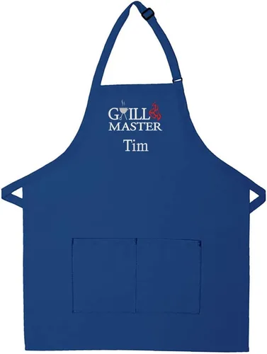 Delantal bordado personalizado para adultos, hecho en los Estados Unidos, para hombres, mujeres, día del padre, cocina, barbacoa, parrilla, regalo