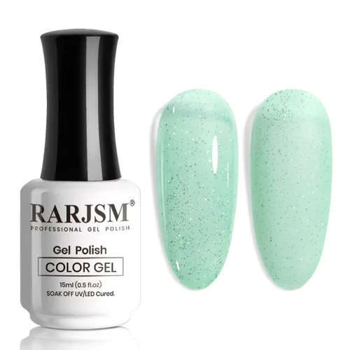 Miniatura 12 de RARJSM Esmalte de Uñas en Gel Rosa con Purpurina Nude, Rosa Brillante con Pigmento Dorado Brillante, Esmalte de Uñas en Gel Gelatinoso Transparente