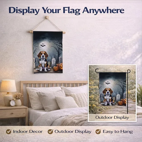 Miniatura 7 de Caroline's Treasures DAC2011GF - Bandera decorativa para jardín de Halloween con diseño de beagle para jardín, jardín, jardín, jardín, multicolor