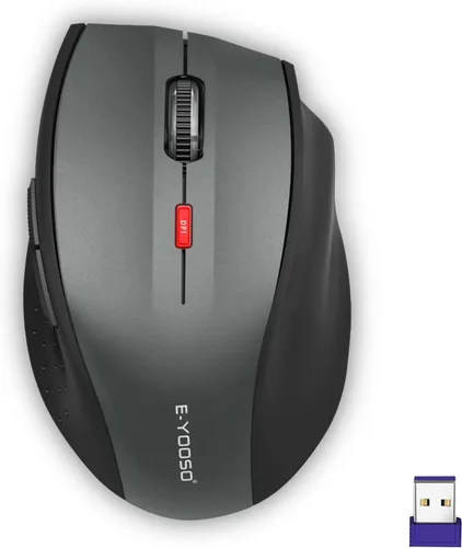 Miniatura 18 de E-YOOSO Ratón inalámbrico para portátil, ratón óptico portátil para computadora, 6 botones, inalámbrico 2.4GHz con receptor USB, 4800 DPI de 5 Rosa