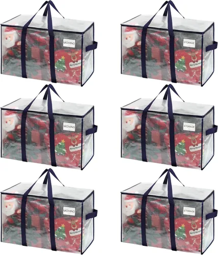 Miniatura 42 de VENO - Paquete de mudanzas, cajas de almacenamiento para embalaje universitario con tapas alternativas, para dormitorio, extragrande, asas
