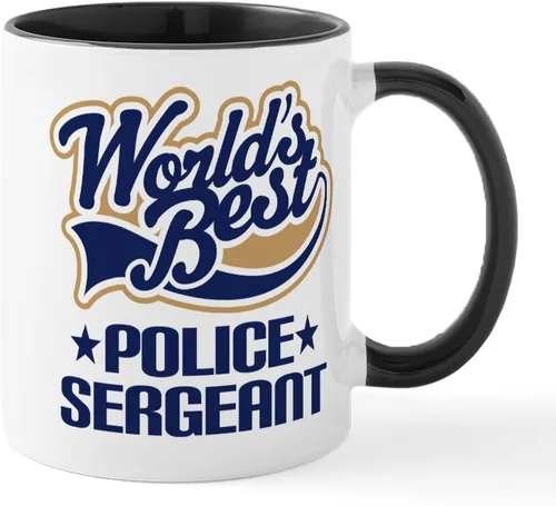 Miniatura 85 de CafePress Taza de café de cerámica de 11 oz (11.0 fl oz) de Police Mom