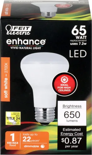 Miniatura 2 de Feit Electric Reflector LED R20DMHO/927CA R20 regulable, 650 lúmenes, 65W Eq., 2700K, cumple con la CEC